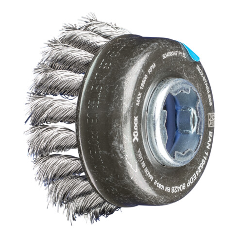 PFERD Topfbürste mit Gewinde, gezopft POS TBG 65/X-LOCK INOX 0,35