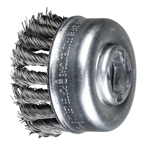 PFERD Topfbürste mit Gewinde, gezopft POS TBG 65/X-LOCK INOX 0,35