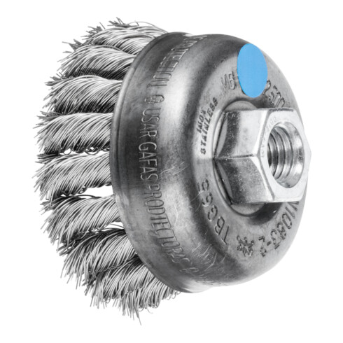 PFERD TOOLS Topfbürste gezopft TBG Ø 65 mm M14 Edelstahl-Draht-Ø 0,35 mm Winkelschleifer