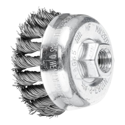 PFERD TOOLS Topfbürste gezopft TBG Ø 65 mm M14 Stahl-Draht-Ø 0,50mm Winkelschleifer (1)