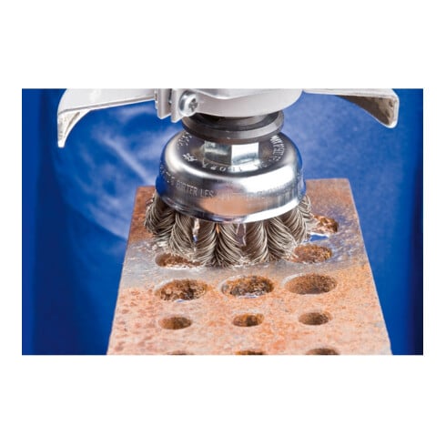 PFERD TOOLS Topfbürste gezopft TBG Ø 65 mm M14 Stahl-Draht-Ø 0,50mm Winkelschleifer (1)