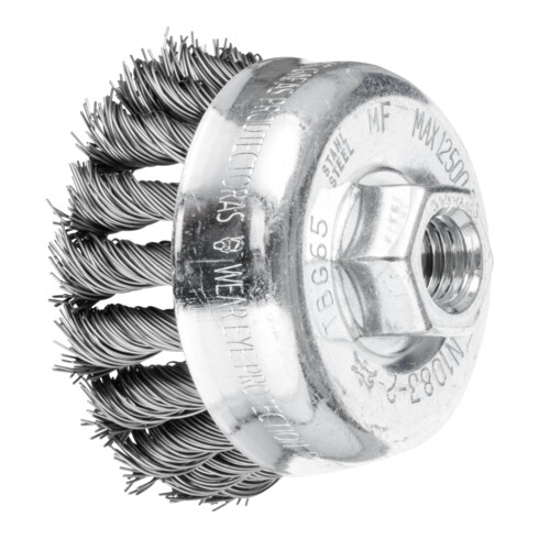 PFERD TOOLS Topfbürste gezopft TBG Ø 65 mm M14 Stahl-Draht-Ø 0,50mm Winkelschleifer