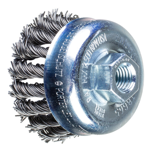 PFERD TOOLS Topfbürste gezopft TBG Ø 65 mm M14 Stahl-Draht-Ø 0,80mm Winkelschleifer