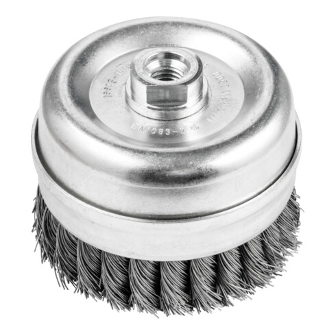 PFERD TOOLS Topfbürste mit Stützring gezopft TBGR Ø 100mm M14 Stahl-Draht-Ø 0,50mm Winkelschleifer