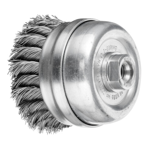 PFERD TOOLS Topfbürste mit Stützring gezopft TBGR Ø 80mm M14 Stahl-Draht-Ø 0,50mm Winkelschleifer