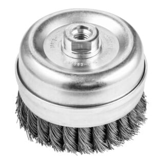 PFERD TOOLS Topfbürste mit Stützring gezopft TBGR Ø 100mm M14 Stahl-Draht-Ø 0,50mm Winkelschleifer