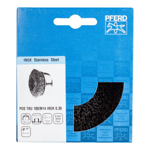 PFERD TOOLS Topfbürste ungezopft TBU Ø100mm M14 Edelstahl-Draht-Ø0,30 Winkelschleifer (1)