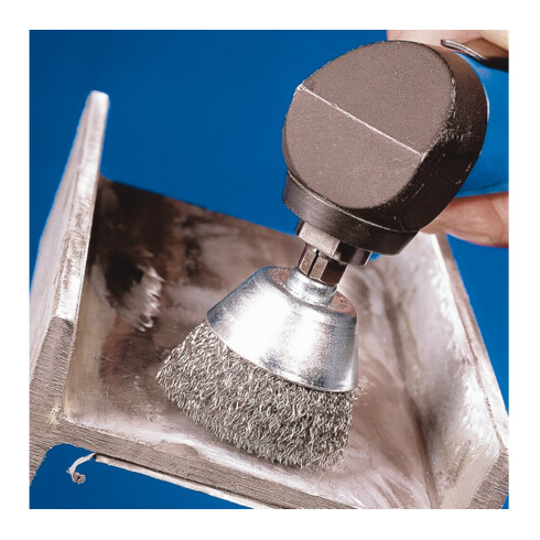 PFERD Topfbürste mit Schaft, ungezopft TBU 6015/6 INOX 0,30 0.3 mm gewellter Draht