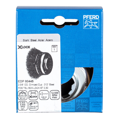 PFERD Topfbürste mit Gewinde, ungezopft POS TBU 60/X-LOCK ST 0,30