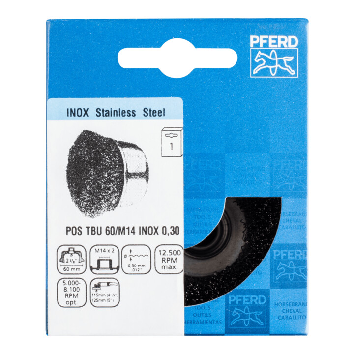 PFERD TOOLS Topfbürste ungezopft TBU Ø60mm M14 Edelstahl-Draht-Ø0,30 Winkelschleifer (1)