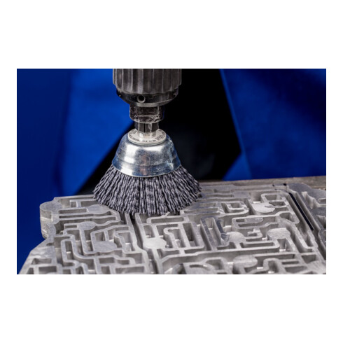 PFERD TOOLS Topfbürste ungezopft TBU Ø60mm Schaft-Ø6 mm SiC-Filament-Ø0,90 Korn 180