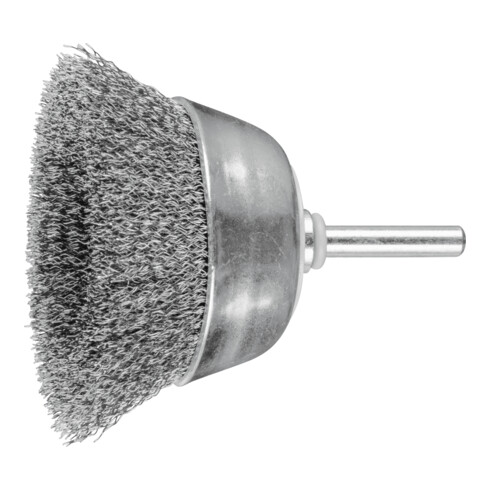 PFERD TOOLS Topfbürste ungezopft TBU Ø70mm Schaft-Ø6 mm Stahl-Draht-Ø0,20