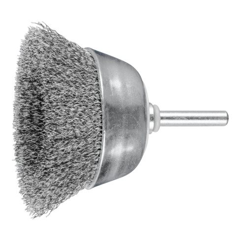 PFERD TOOLS Topfbürste ungezopft TBU Ø70mm Schaft-Ø6 mm Stahl-Draht-Ø0,20