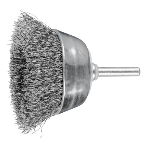 PFERD TOOLS Topfbürste ungezopft TBU Ø70mm Schaft-Ø6 mm Stahl-Draht-Ø0,30
