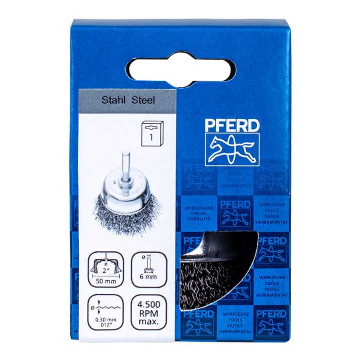 PFERD TOOLS Topfbürste ungezopft TBU Ø50mm Schaft-Ø 6 mm Stahl-Draht-Ø 0,30 Bohrmaschinen (1)
