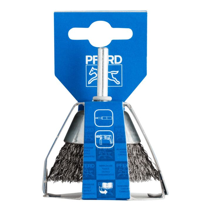 PFERD TOOLS Topfbürste ungezopft TBU Ø50mm Schaft-Ø6 mm Stahl-Draht-Ø0,30