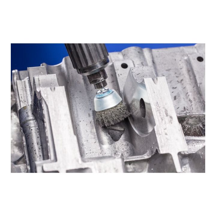PFERD TOOLS Topfbürste ungezopft TBU Ø70mm Schaft-Ø6 mm Edelstahl-Draht-Ø0,30
