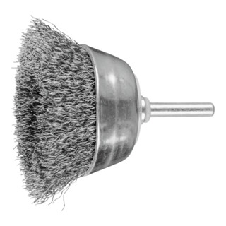 PFERD TOOLS Topfbürste ungezopft TBU Ø70mm Schaft-Ø6 mm Stahl-Draht-Ø0,30