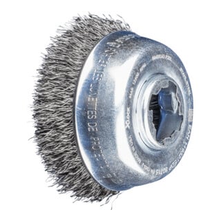 PFERD TOOLS Topfbürste ungezopft TBU Ø75 Bohrung 22,2 mm/X-LOCK Stahl-Draht-Ø0,30 Winkelschleifer