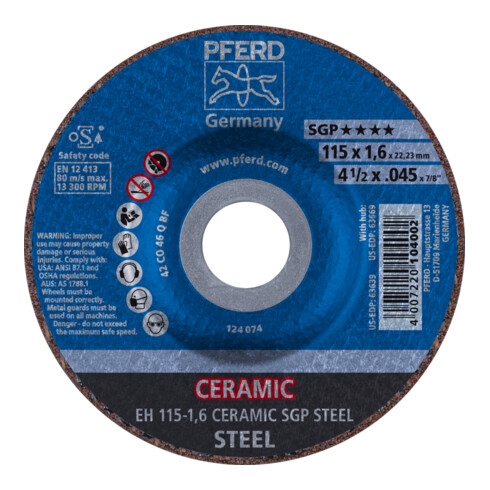 PFERD Trennscheibe EH CERAMIC SGP STEEL 1.6  mm