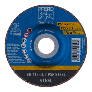 PFERD TOOLS Trennscheibe EH 115x3,2x22,23 mm gekröpft Universallinie PSF STEEL für Stahl