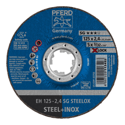 PFERD Trennscheibe EH 115-2,4 SG STEELOX/X-LOCK 2.4 mm