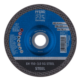 PFERD TOOLS Trennscheibe EH 150x3,0x22,23 mm gekröpft Leistungslinie SG STEEL für Stahl