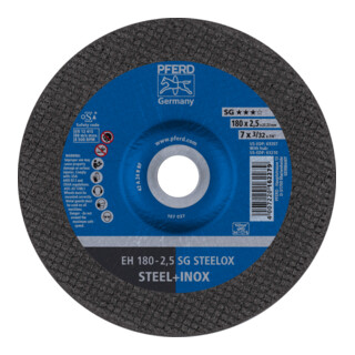 PFERD TOOLS Trennscheibe EH 180x2,5x22,23 mm gekröpft Leistungslinie SG STEELOX für Stahl/Edelstahl