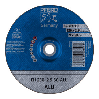 PFERD TOOLS Trennscheibe EH 230x2,9x22,23 mm gekröpft Leistungslinie SG ALU für Alu