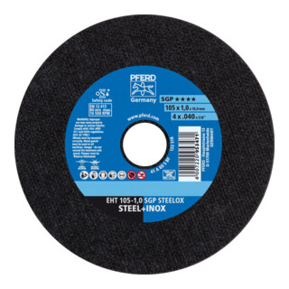 PFERD TOOLS Trennscheibe EHT 105x1,0x16 mm gerade Speziallinie SGP STEELOX für Stahl/Edelstahl