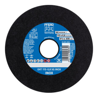 PFERD TOOLS Trennscheibe EHT 115x0,8x22,23 mm gerade Leistungslinie SG INOX für Edelstahl