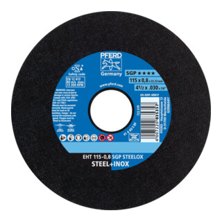 PFERD TOOLS Trennscheibe EHT 115x0,8x22,23 mm gerade Speziallinie SGP STEELOX für Stahl/Edelstahl