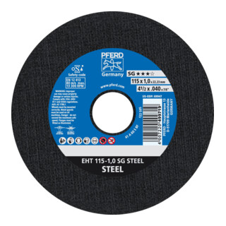 PFERD TOOLS Trennscheibe EHT 115x1,0x22,23 mm gerade Leistungslinie SG STEEL für Stahl