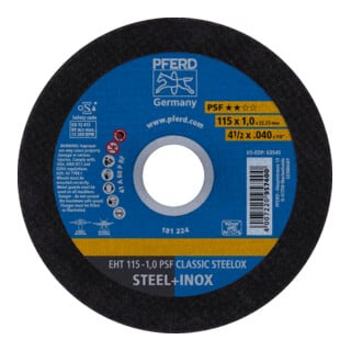 PFERD TOOLS Trennscheibe EHT 115x1,0x22,23 mm gerade Universallinie PSF CLASSIC STEELOX für Stahl/VA
