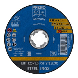 PFERD TOOLS Trennscheibe EHT 125x1,0mm X-LOCK gerade Universallinie PSF STEELOX für Stahl/Edelstahl (10)