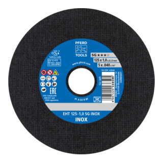 PFERD TOOLS Trennscheibe EHT 125x1,0x22,23 mm gerade Leistungslinie SG INOX für Edelstahl