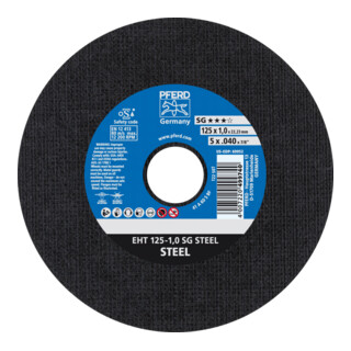 PFERD TOOLS Trennscheibe EHT 125x1,0x22,23 mm gerade Leistungslinie SG STEEL für Stahl