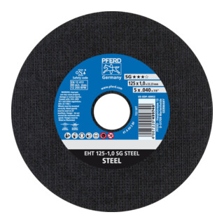 PFERD TOOLS Trennscheibe EHT 125x1,0x22,23 mm gerade Leistungslinie SG STEEL für Stahl