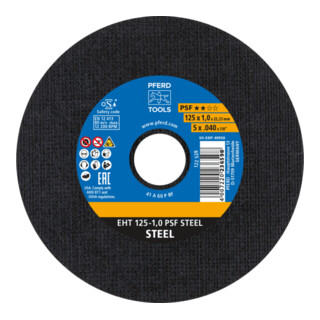 PFERD TOOLS Trennscheibe EHT 125x1,0x22,23 mm gerade Universallinie PSF STEEL für Stahl