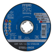 PFERD TOOLS Trennscheibe EHT 125x1,6 mm X-LOCK gerade Leistungslinie SG STEELOX für Stahl/Edelstahl