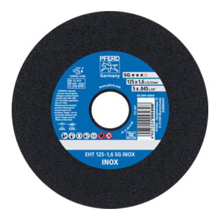 PFERD TOOLS Trennscheibe EHT 125x1,6x22,23 mm gerade Leistungslinie SG INOX für Edelstahl