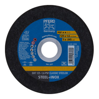 PFERD TOOLS Trennscheibe EHT 125x1,6x22,23 mm gerade Universallinie PSF CLASSIC STEELOX für Stahl/VA
