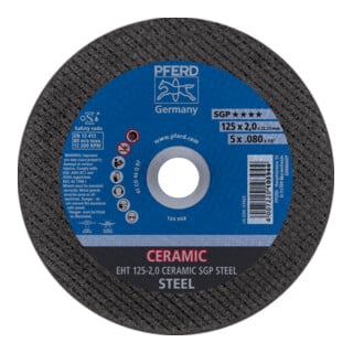 PFERD TOOLS Trennscheibe EHT 125x2,0x22,23 mm gerade CERAMIC Speziallinie SGP STEEL für Stahl