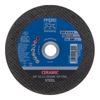 PFERD TOOLS Trennscheibe EHT 125x2,0x22,23 mm gerade CERAMIC Speziallinie SGP STEEL für Stahl