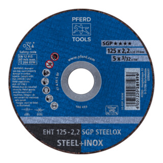 PFERD TOOLS Trennscheibe EHT 125x2,2x22,23 mm gerade Speziallinie SGP STEELOX für Stahl/Edelstahl