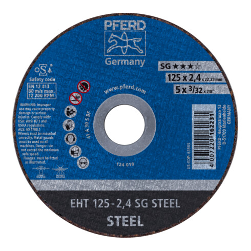 PFERD TOOLS Trennscheibe EHT 125x2,4x22,23 mm gerade Leistungslinie SG STEEL für Stahl