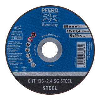 PFERD TOOLS Trennscheibe EHT 125x2,4x22,23 mm gerade Leistungslinie SG STEEL für Stahl