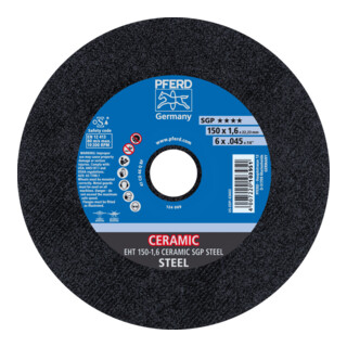 PFERD TOOLS Trennscheibe EHT 150x1,6x22,23 mm gerade CERAMIC Speziallinie SGP STEEL für Stahl