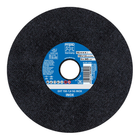 PFERD TOOLS Trennscheibe EHT 150x1,6x22,23 mm gerade Leistungslinie SG INOX für Edelstahl