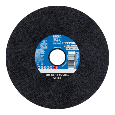 PFERD TOOLS Trennscheibe EHT 150x1,6x22,23 mm gerade Leistungslinie SG STEEL für Stahl